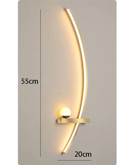 Modern Black Gold Wall Lamp - Minimalist Luxury Lighting for Living Room