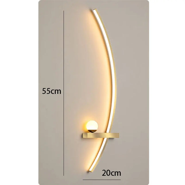 Modern Black Gold Wall Lamp - Minimalist Luxury Lighting for Living Room