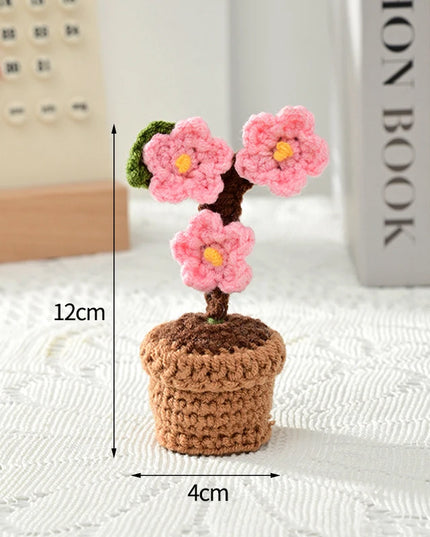 Handmade Crochet Flower Ornaments - Rose, Tulip, Daisy for Car Decor