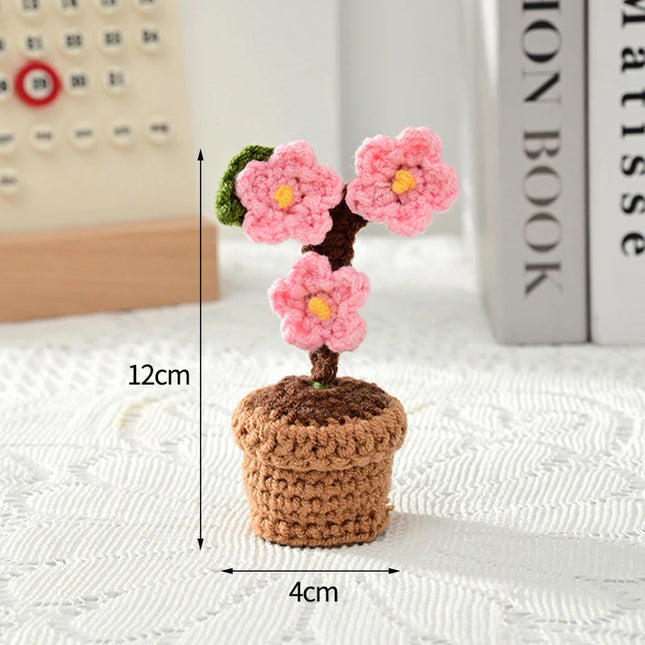 Handmade Crochet Flower Ornaments - Rose, Tulip, Daisy for Car Decor