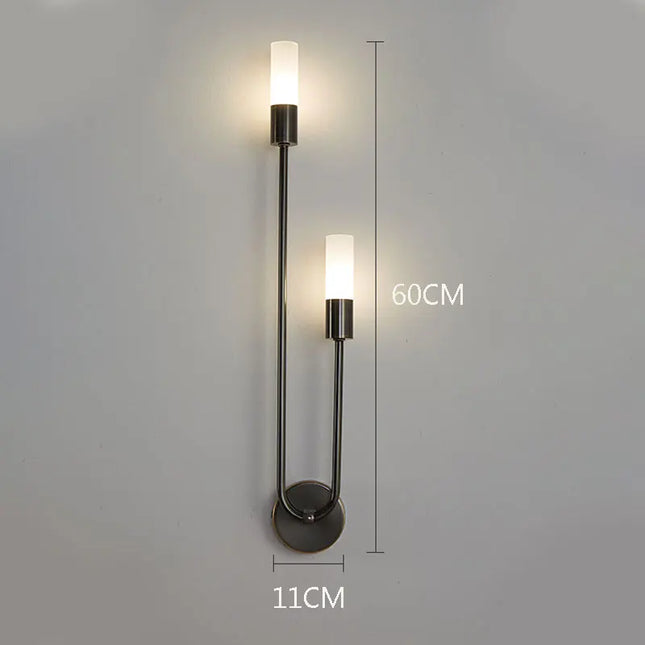 Nordic Brass LED Wall Lamp - Modern Copper Design for Bedroom