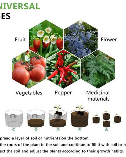 Rectangle Felt Garden Grow Bag - Eco-Friendly Planting Pot for Vegetables