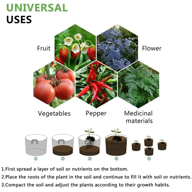 Rectangle Felt Garden Grow Bag - Eco-Friendly Planting Pot for Vegetables