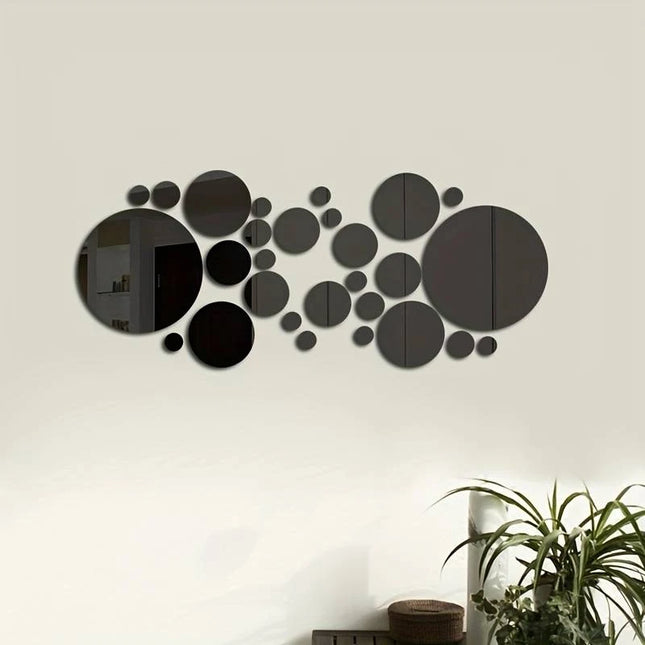 26 PCs 3D Acrylic Mirror Wall Stickers - DIY Bedroom & Bathroom Decor