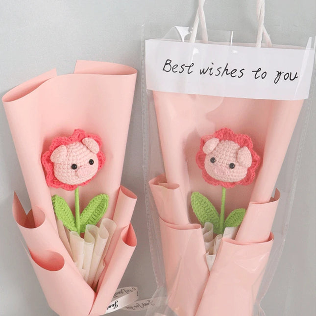 Hand-Knitted Crochet Flower Bouquet - Perfect Gift for Weddings & Graduations