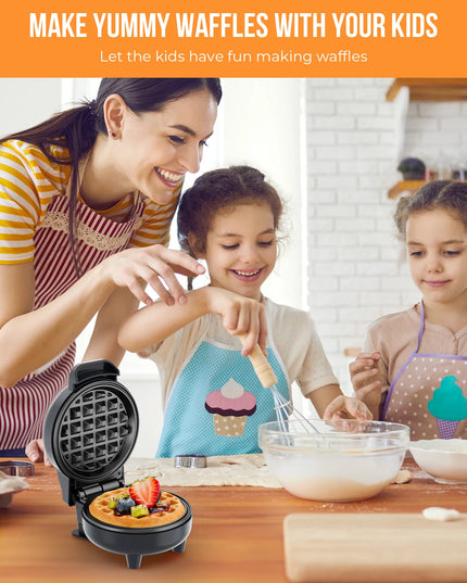 BLAZANT Mini Waffle Maker - Compact Nonstick Design for Quick Breakfast