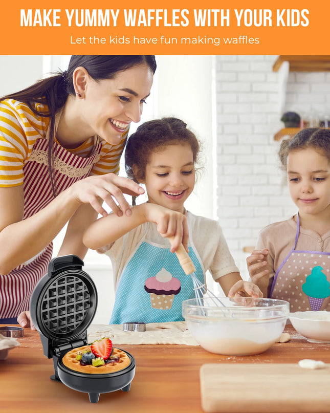 BLAZANT Mini Waffle Maker - Compact Nonstick Design for Quick Breakfast