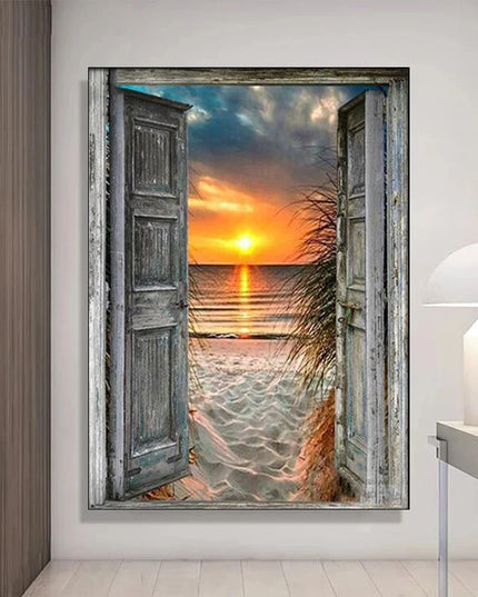 Sunset Beach Seascape Canvas Print - Nordic Landscape Wall Art Decor