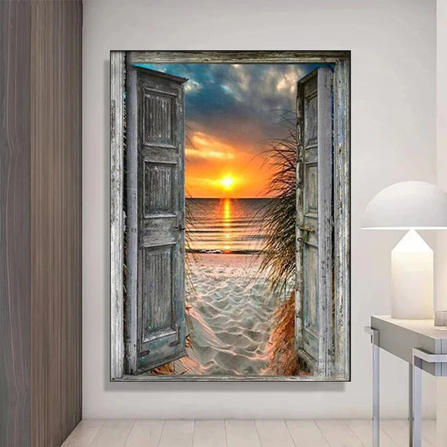 Sunset Beach Seascape Canvas Print - Nordic Landscape Wall Art Decor