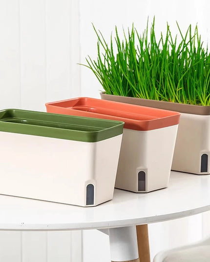 Thickened Plastic Flower Pot - Self-Watering Double-Layer Design for Plants