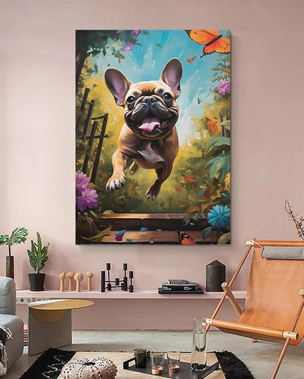 Abstract French Bulldog Canvas Wall Art - Perfect for Dog Lovers Decor
