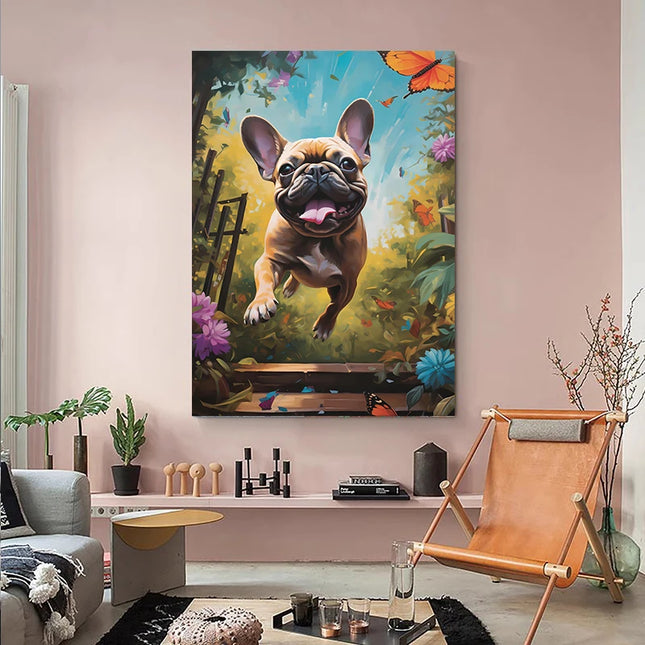 Abstract French Bulldog Canvas Wall Art - Perfect for Dog Lovers Decor