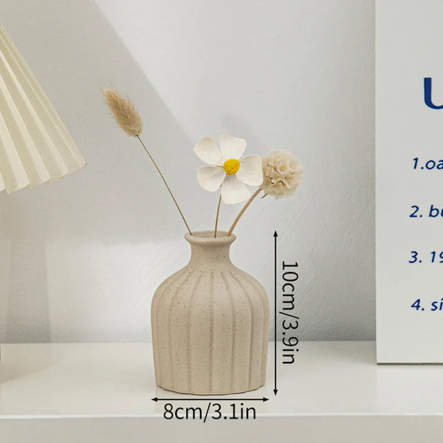Modern White Ceramic Vase - Nordic Decorative Flower Pot for Home Decor