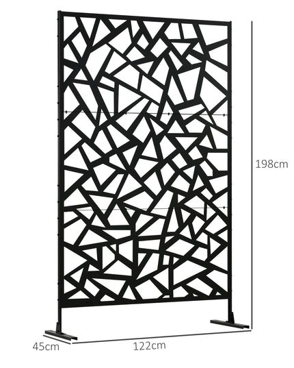 Outsunny 6.5FT Freestanding Outdoor Privacy Screen - Metal Divider