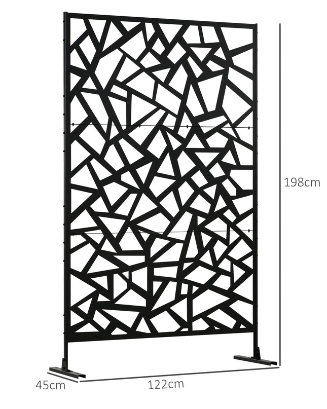 Outsunny 6.5FT Freestanding Outdoor Privacy Screen - Metal Divider