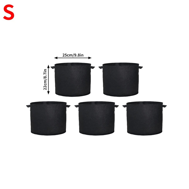 5PCS 3-30 Gallons Garden Vegetable Planting Bag Felt Grow Bags Plant Seedling Bag for Potato Tomato Flower Planting Accessories