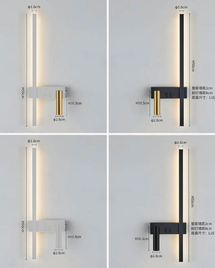 Modern Black & White Wall Lamp - Minimalist LED Light Fixture