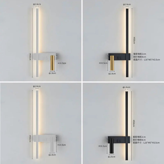Modern Black & White Wall Lamp - Minimalist LED Light Fixture