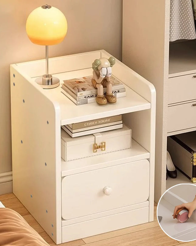 Modern Double Drawer Night Table - Sturdy Design, Small Footprint