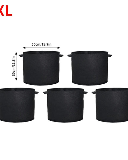 5PCS 3-30 Gallons Garden Vegetable Planting Bag Felt Grow Bags Plant Seedling Bag for Potato Tomato Flower Planting Accessories