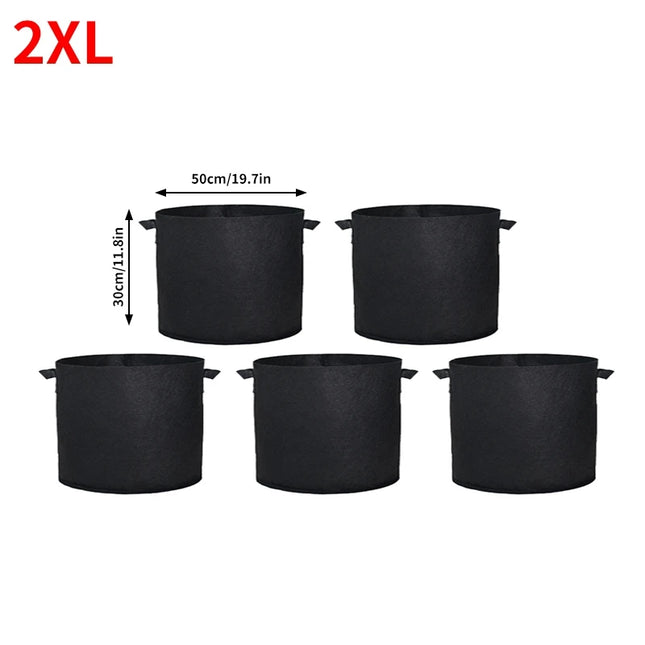 5PCS 3-30 Gallons Garden Vegetable Planting Bag Felt Grow Bags Plant Seedling Bag for Potato Tomato Flower Planting Accessories