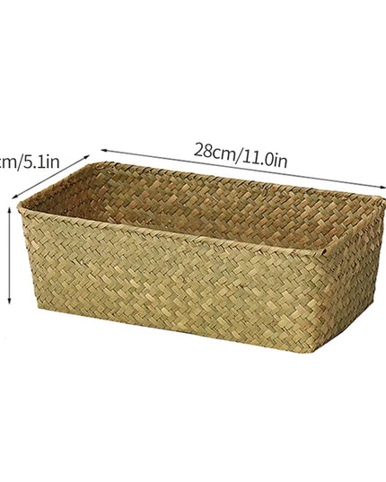 Handmade Woven Storage Basket - Eco-Friendly Picnic & Sundries Organizer