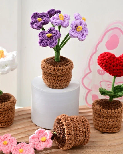 Handmade Crochet Flower Ornaments - Rose, Tulip, Daisy for Car Decor