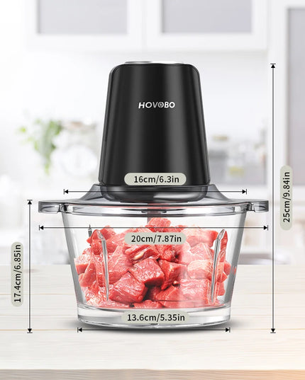 GUOHE 350W Food Processor - Stainless Steel Bowl, 3 Speed Modes
