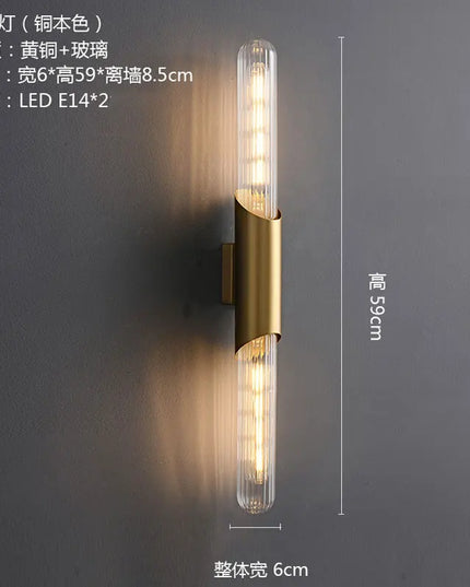Gold E27 Wall Lamp - Modern Minimalist Design for Bedroom & Living Room