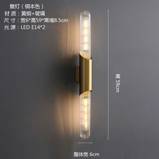 Gold E27 Wall Lamp - Modern Minimalist Design for Bedroom & Living Room