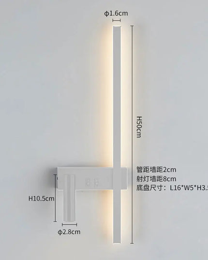 Modern Black & White Wall Lamp - Minimalist LED Light Fixture