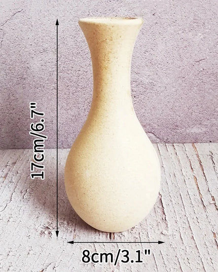 Retro Wooden Flower Vase - Nordic Style Decorative Plant Pot for Home Decor