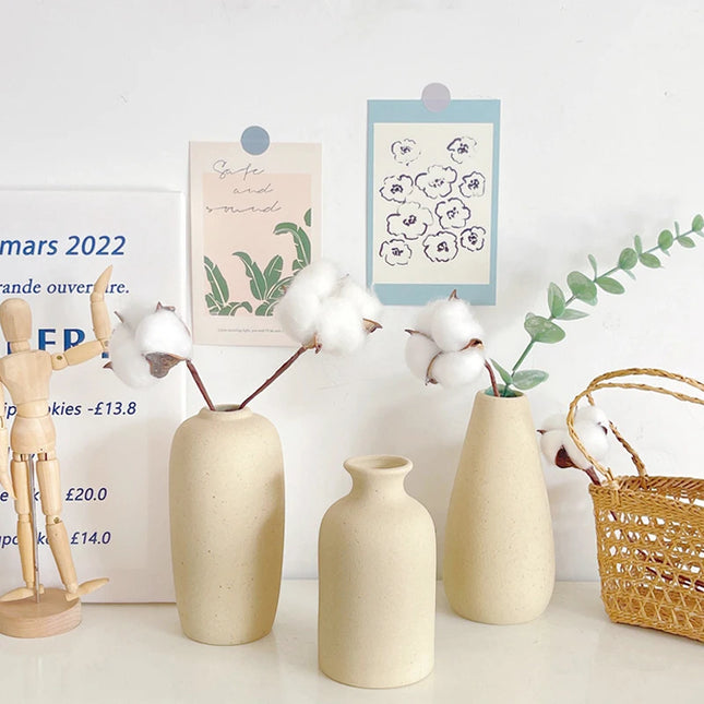 Modern White Ceramic Vase - Nordic Decorative Flower Pot for Home Decor