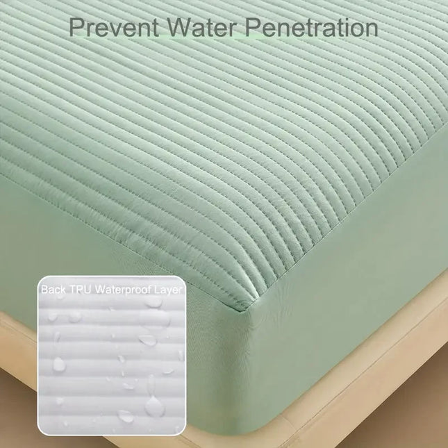 Anqianny 3-Layer Waterproof Mattress Cover - Soft Anti-Dust Mite Protection