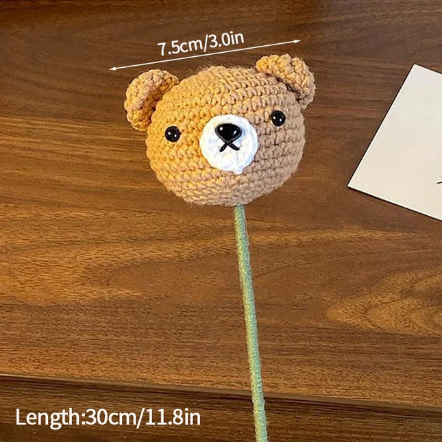 Handmade Crochet Doctoral Hat Bear - Cute Pig Animal Flower Gift