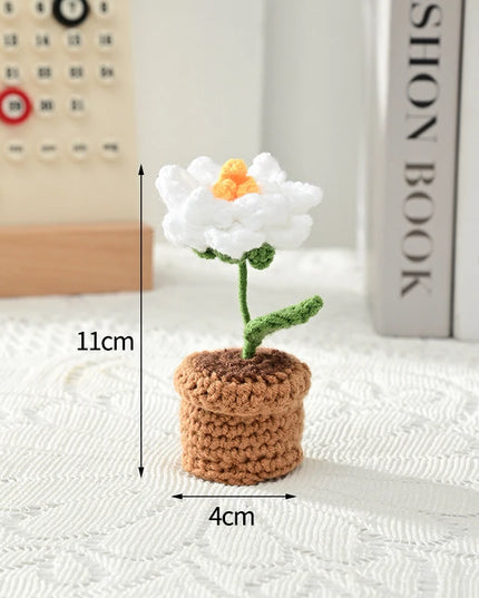 Handmade Crochet Flower Ornaments - Rose, Tulip, Daisy for Car Decor