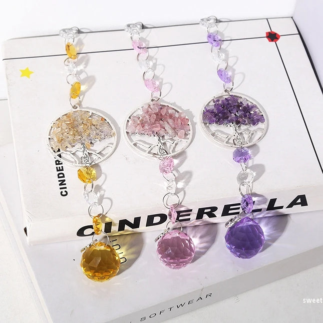 Crystal Sun Catchers Wind Chimes - Rainbow Light Catching Outdoor Decor