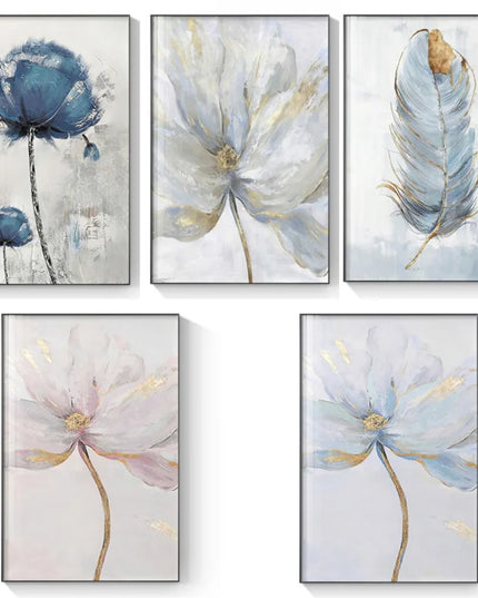 Scandinavian Flower Canvas Print - Abstract Wall Art for Living Room Decor
