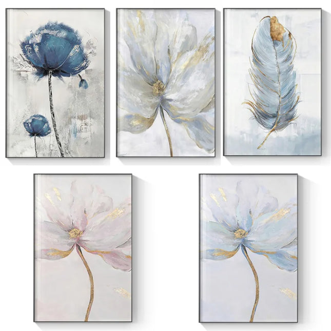 Scandinavian Flower Canvas Print - Abstract Wall Art for Living Room Decor