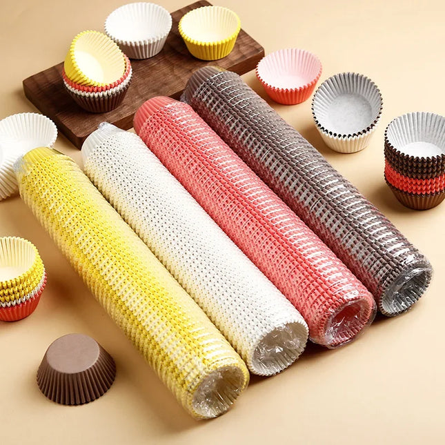 100pcs Disposable Muffin Cups Egg Tart Molds
