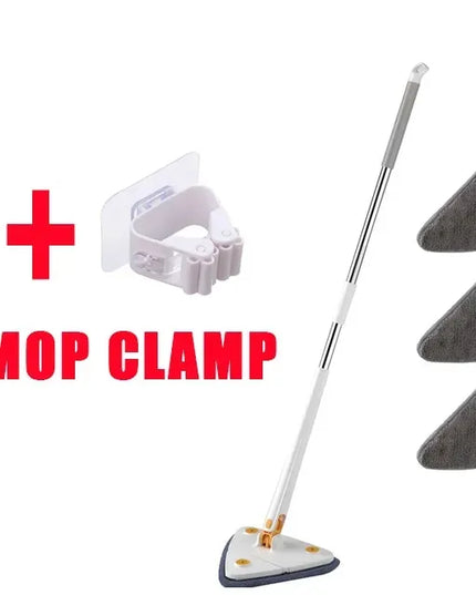 Triangle 360 Adjustable Telescopic Cleaning Mop - Eco-Friendly Brush Tool