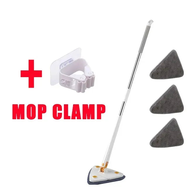 Triangle 360 Adjustable Telescopic Cleaning Mop - Eco-Friendly Brush Tool