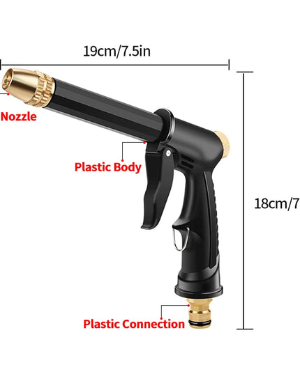 High Pressure Water Gun for Car Wash - Adjustable Spray Patterns & Nozzle