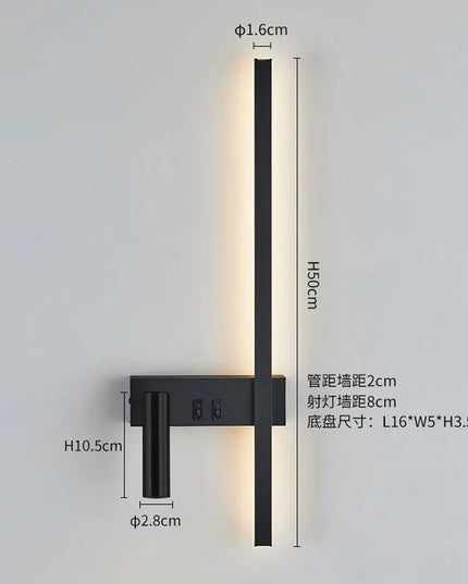 Modern Black & White Wall Lamp - Minimalist LED Light Fixture