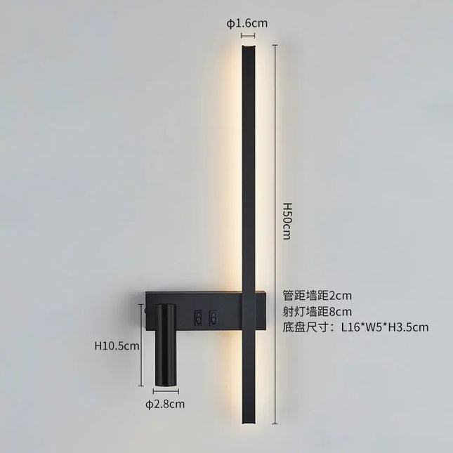 Modern Black & White Wall Lamp - Minimalist LED Light Fixture