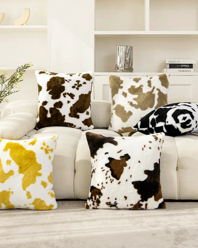 Anqianny Luxury Faux Fur Cushion Cover - Soft Fluffy Brindle Design
