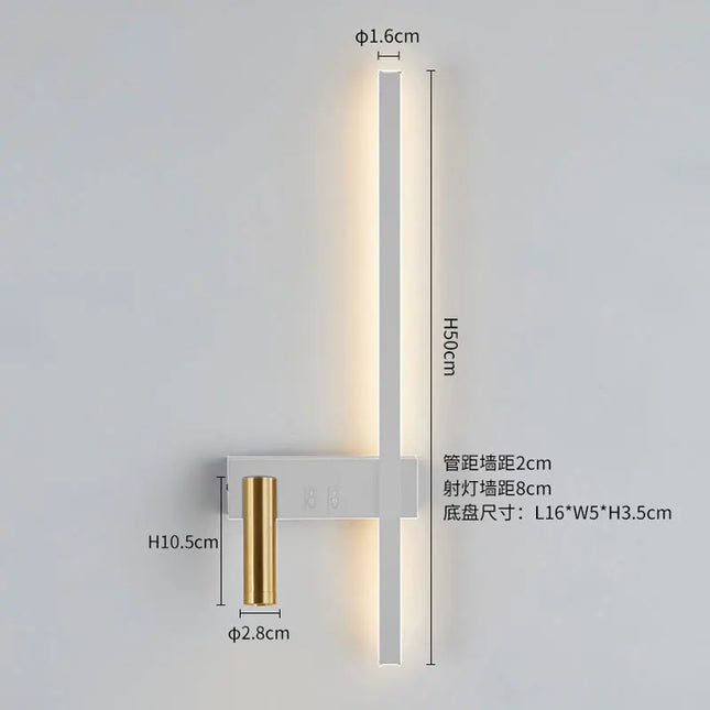 Modern Black & White Wall Lamp - Minimalist LED Light Fixture