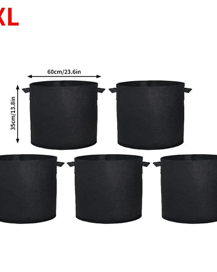 5PCS 3-30 Gallons Garden Vegetable Planting Bag Felt Grow Bags Plant Seedling Bag for Potato Tomato Flower Planting Accessories