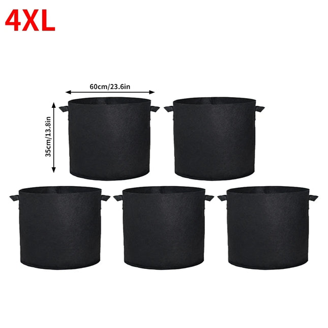 5PCS 3-30 Gallons Garden Vegetable Planting Bag Felt Grow Bags Plant Seedling Bag for Potato Tomato Flower Planting Accessories