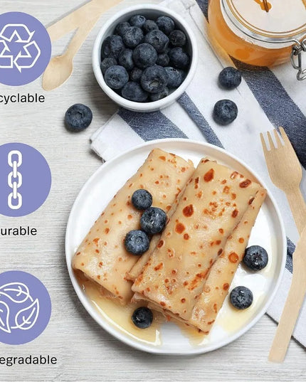 50Pcs Disposable Wooden Cutlery